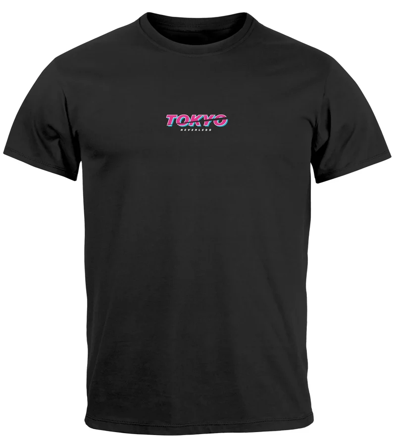Herren T-Shirt Backprint und Brustlogo Tokio Japan Racing Car Urban Fashion Streetstyle