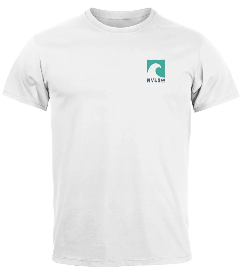 Herren T-Shirt Backprint Surfing Welle Meer Icon Printshirt Grafik Design Männer Fashion Streetstyle