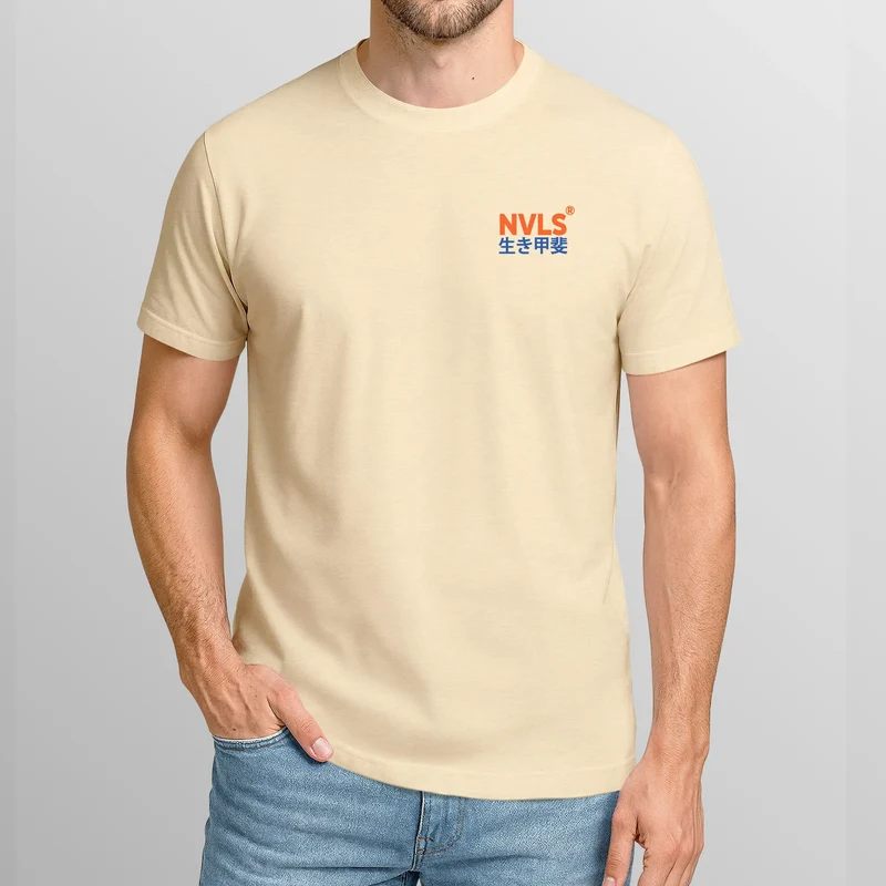 Backprint T-Shirt Herren Okinawa Japan Grafikshirt Retro Stil Minimalistisch Sommer Fashion Männer Baumwolle