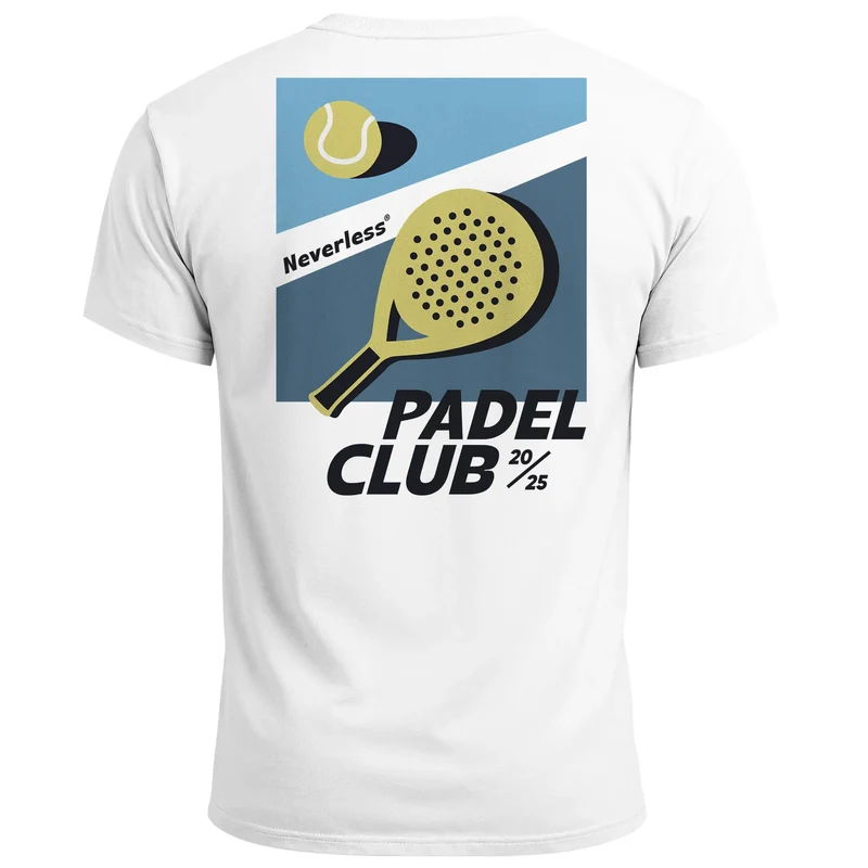 Herren T-Shirt Backprint Padel Club Tennis Retro Vintage Fashion Trend Sport Grafikshirt Streetstyle