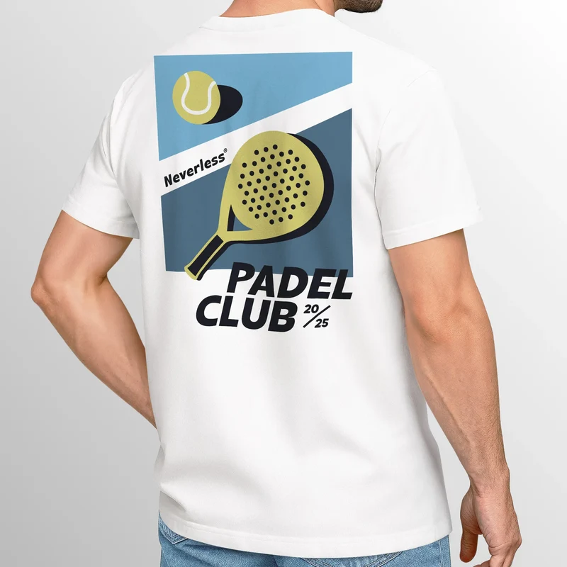 Herren T-Shirt Backprint Padel Club Tennis Retro Vintage Fashion Trend Sport Grafikshirt Streetstyle