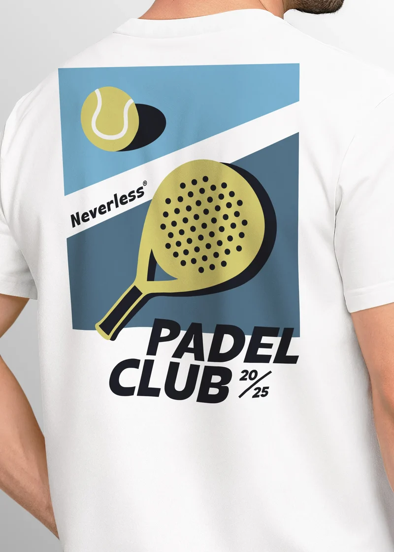Herren T-Shirt Backprint Padel Club Tennis Retro Vintage Fashion Trend Sport Grafikshirt Streetstyle