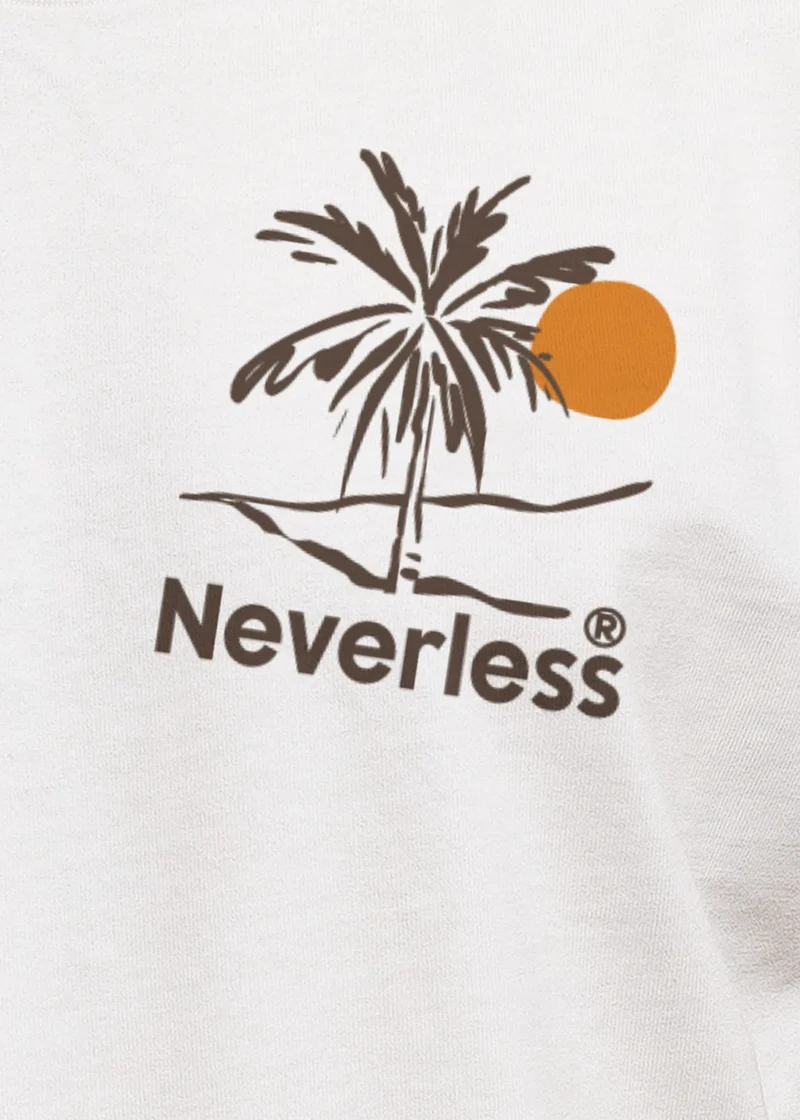 Herren T-Shirt Backprint Palmen Aufdruck Sommer Grafikshirt Urlaub Strand Fashion Streetstyle Printshirt Baumwolle