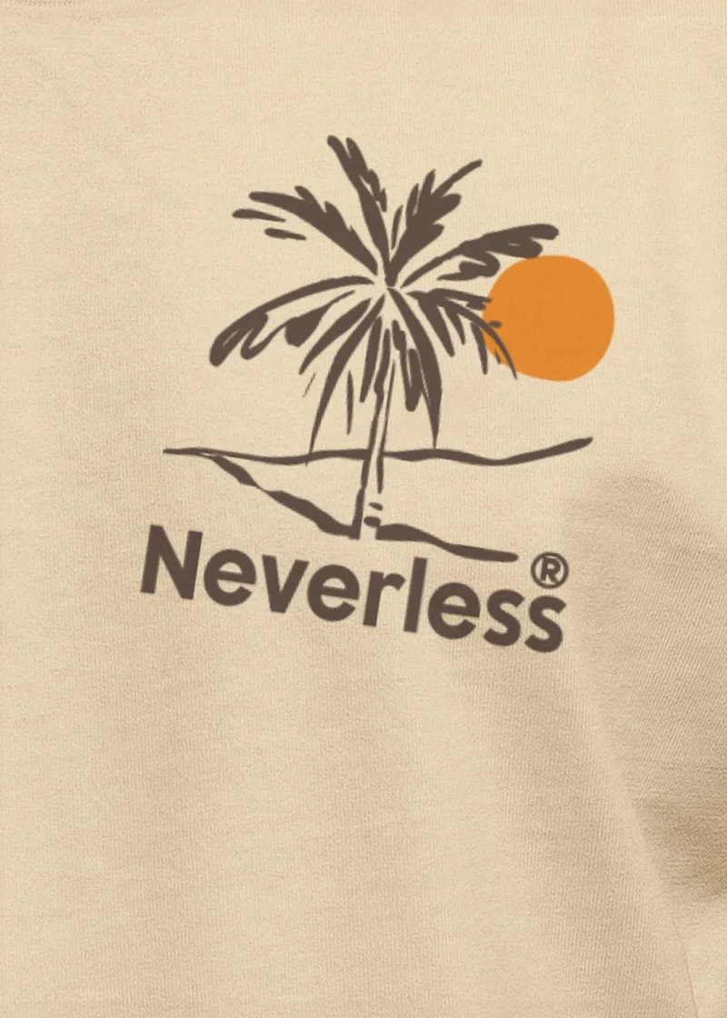 Herren T-Shirt Backprint Palmen Aufdruck Sommer Grafikshirt Urlaub Strand Fashion Streetstyle Printshirt Baumwolle