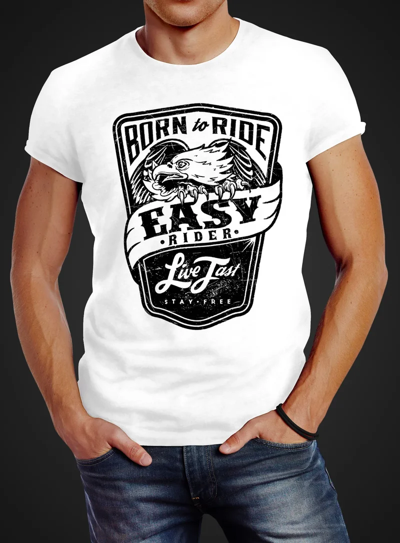 Biker Herren T-Shirt Easy Rider - Born To Ride Slim Fit