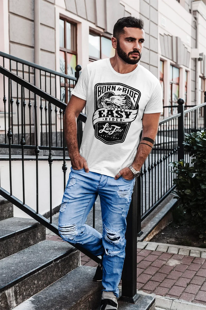 Biker Herren T-Shirt Easy Rider - Born To Ride Slim Fit