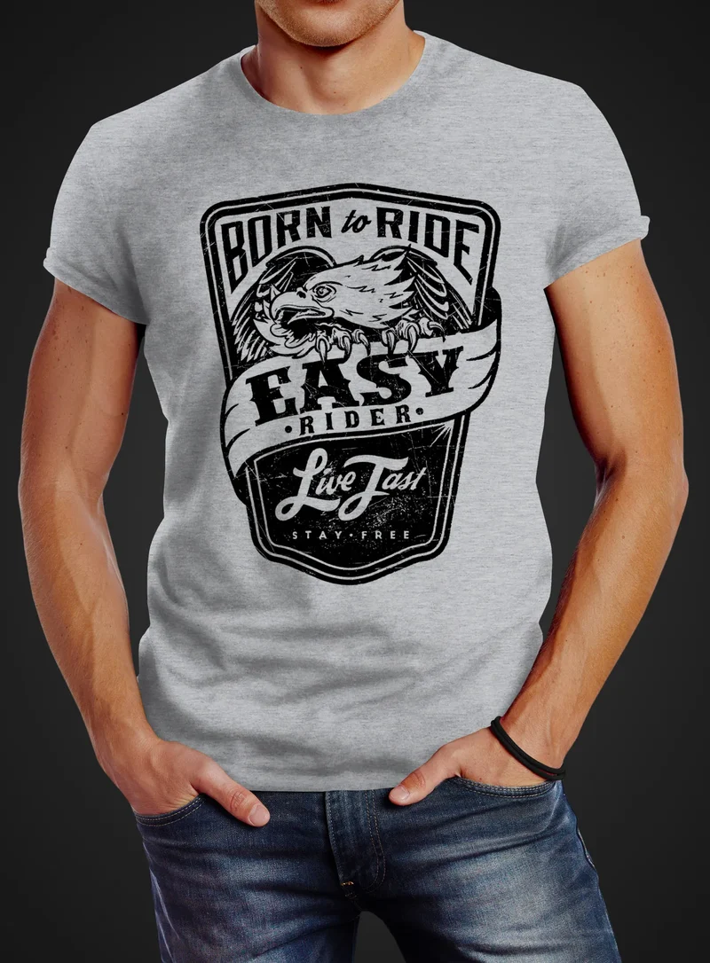 Biker Herren T-Shirt Easy Rider - Born To Ride Slim Fit