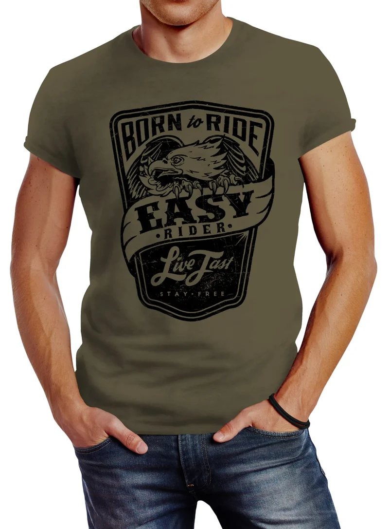 Biker Herren T-Shirt Easy Rider - Born To Ride Slim Fit
