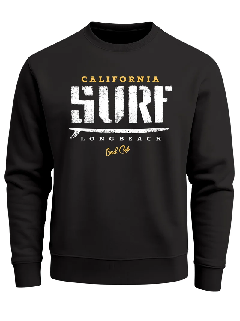 Cooles Sweatshirt Herren Surf Vintage Druck Rundhals-Pullover