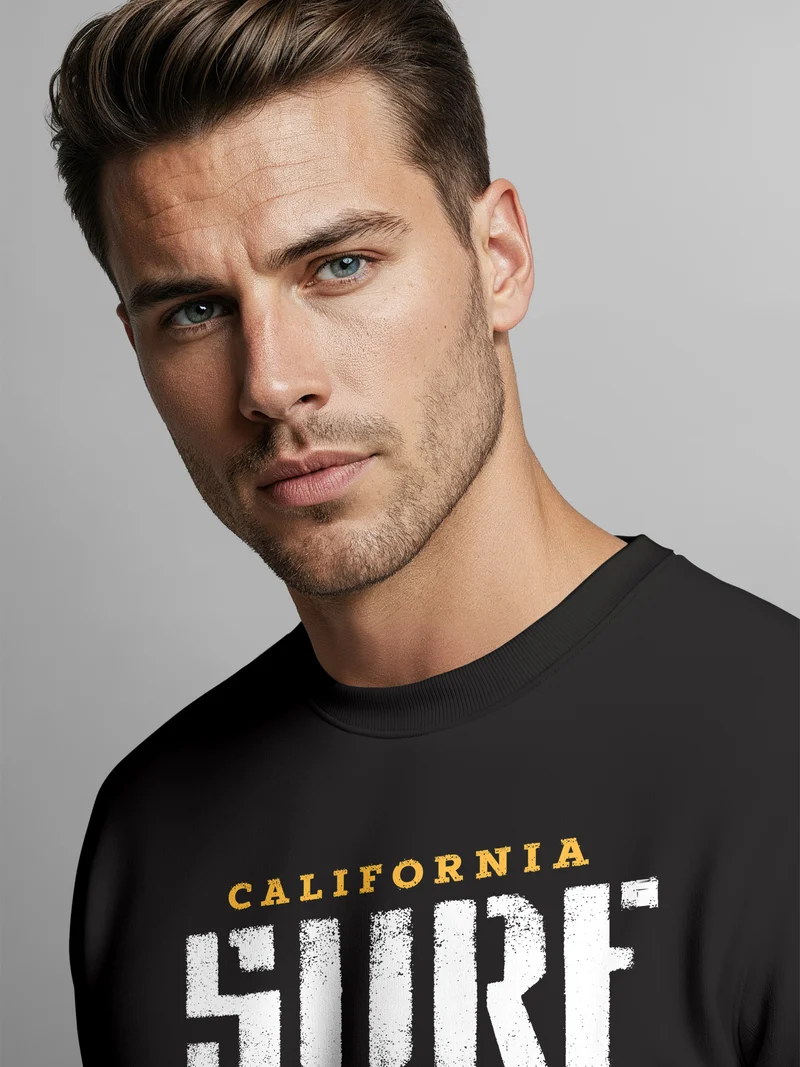 Cooles Sweatshirt Herren Surf Vintage Druck Rundhals-Pullover