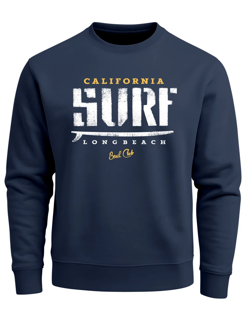 Cooles Sweatshirt Herren Surf Vintage Druck Rundhals-Pullover