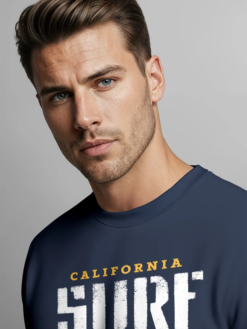 Cooles Sweatshirt Herren Surf Vintage Druck Rundhals-Pullover