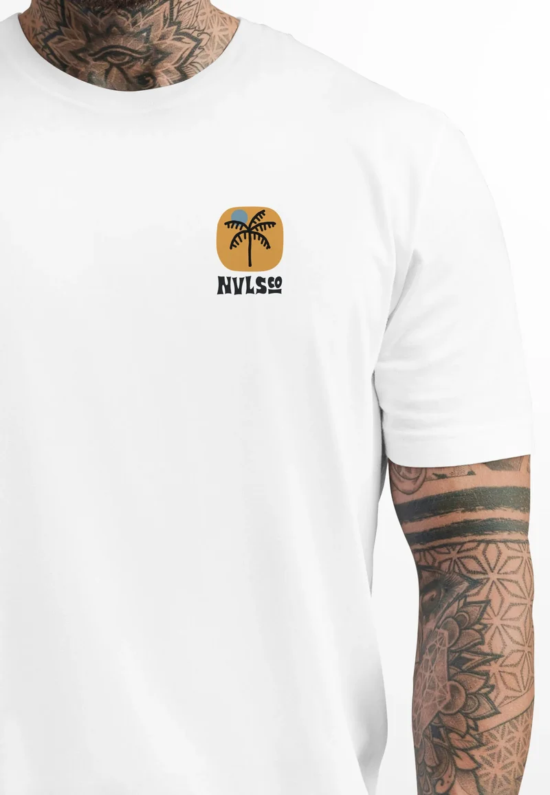 Herren T-Shirt Backprint Leopard Aufdruck Spruch Out of Office Sommer Freizeit Fashion Streetstyle