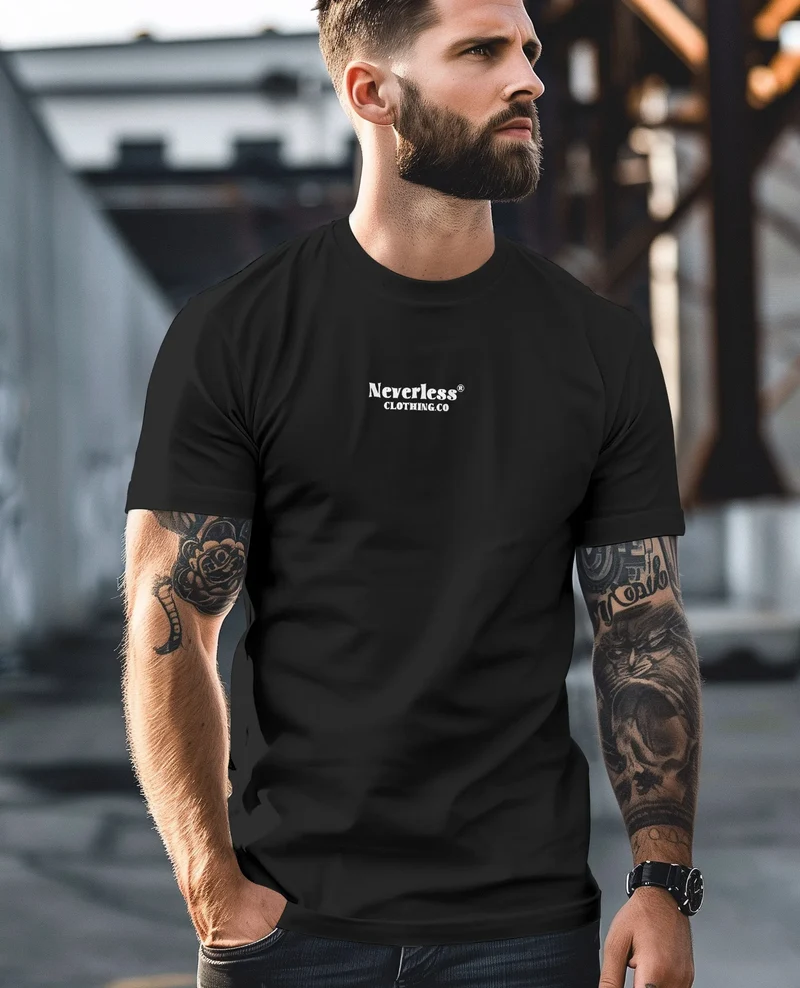Herren T-Shirt Backprint Tiger Motiv Schrift Statement Free Mind Grafik Printshirt Fashion Streetstyle