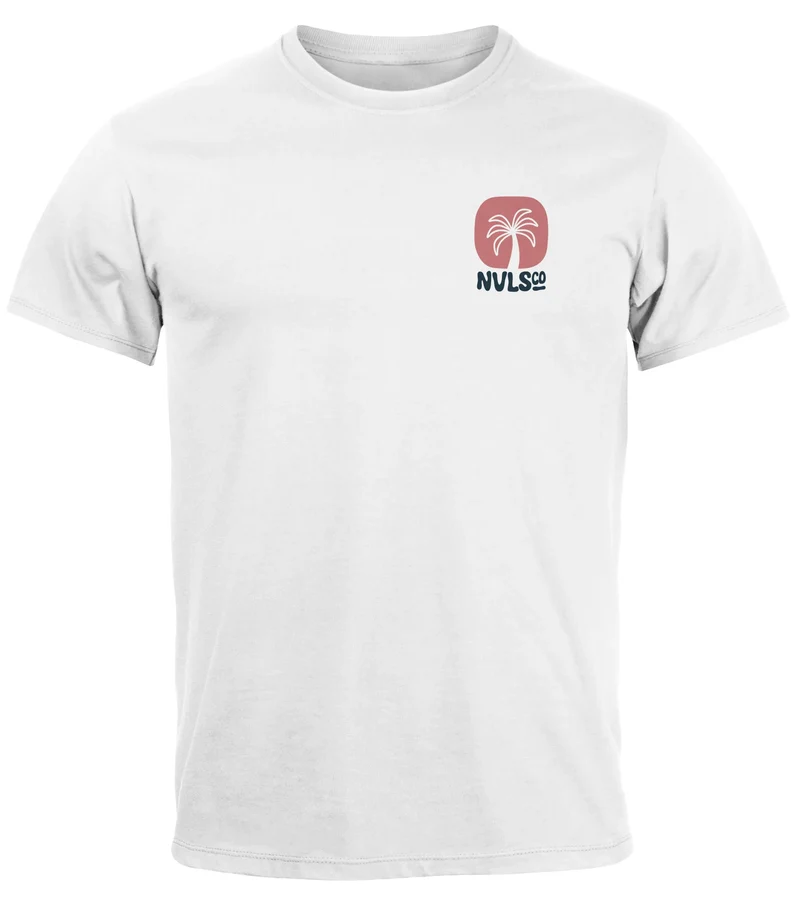 Herren T-Shirt Backprint Sommer Sonne Palmen Meer Printshirt Aufdruck Fashion Streetstyle