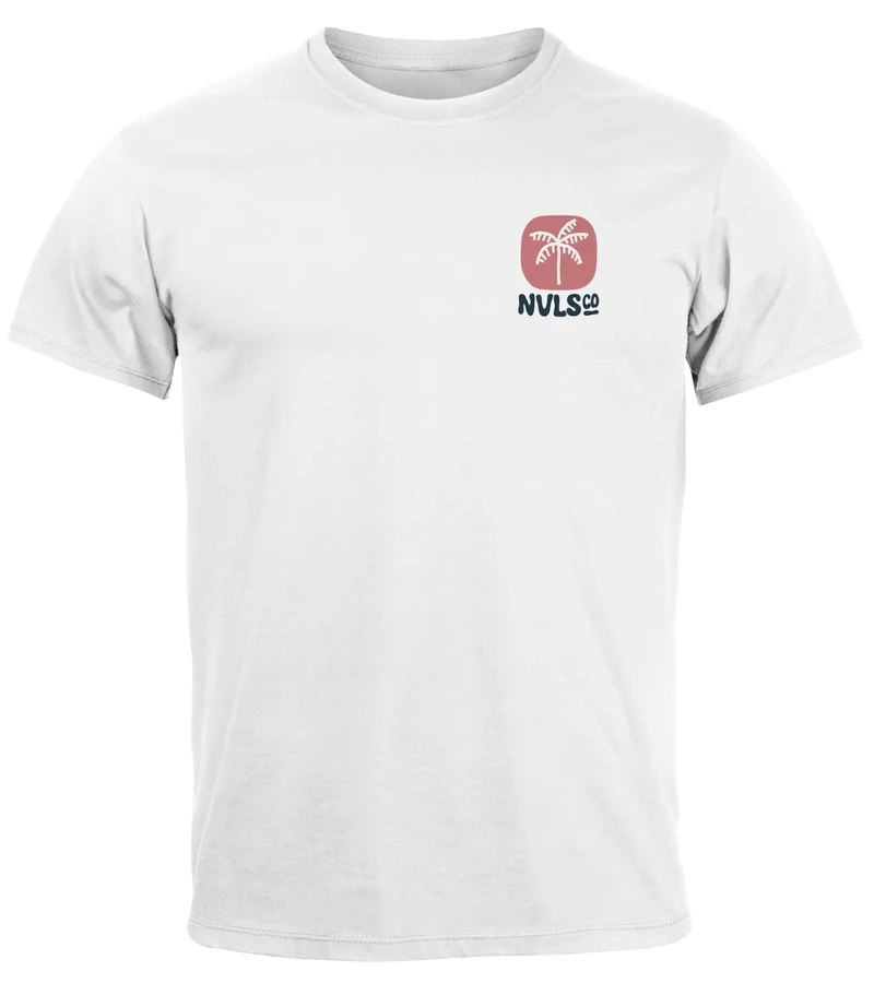Herren T-Shirt Backprint Surfer Style mit Grafik Aufdruck Malibu Beach Sommer Sonne Fashion