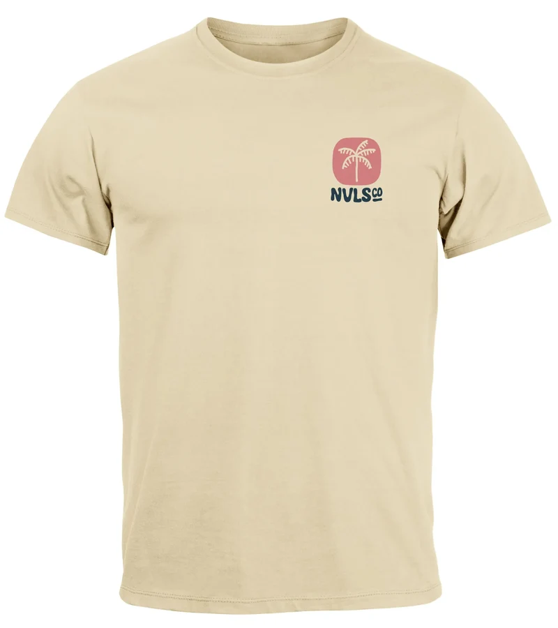 Herren T-Shirt Backprint Surfer Style mit Grafik Aufdruck Malibu Beach Sommer Sonne Fashion