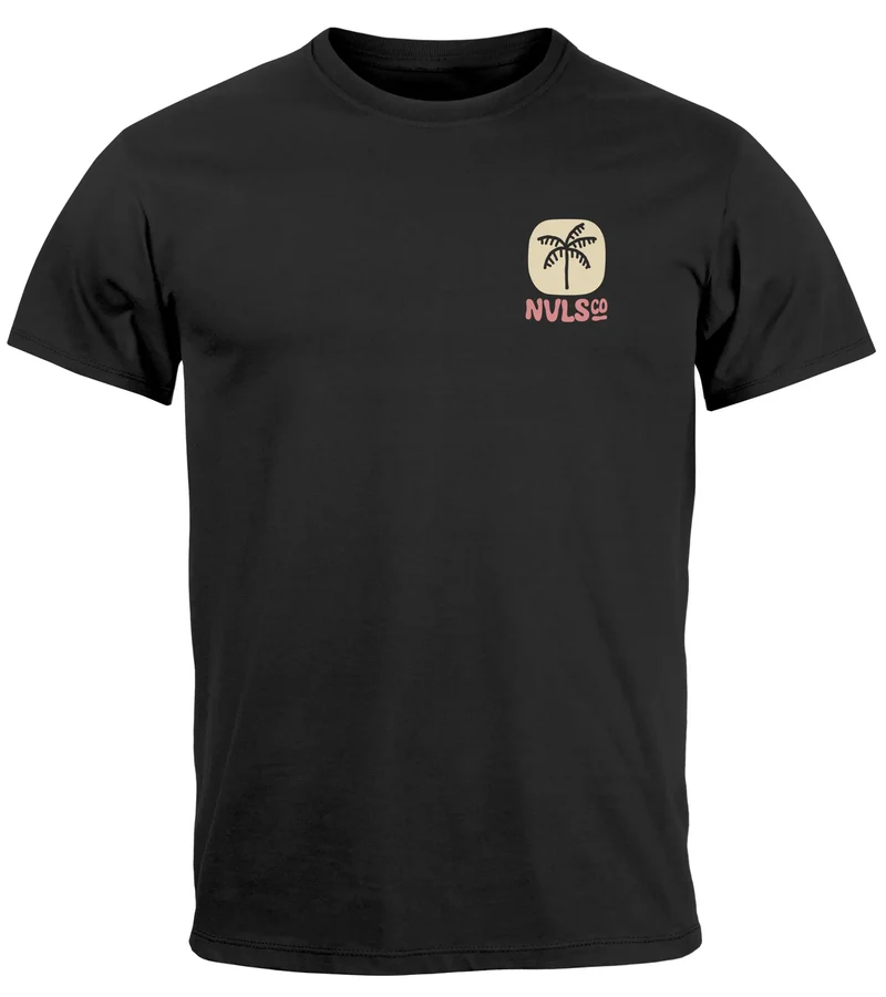 Herren T-Shirt Backprint Surfer Style mit Grafik Aufdruck Malibu Beach Sommer Sonne Fashion