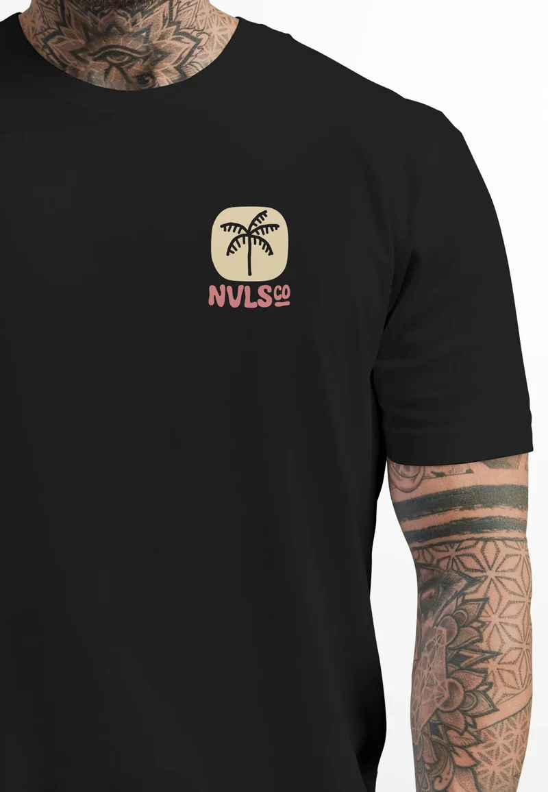 Herren T-Shirt Backprint Surfer Style mit Grafik Aufdruck Malibu Beach Sommer Sonne Fashion
