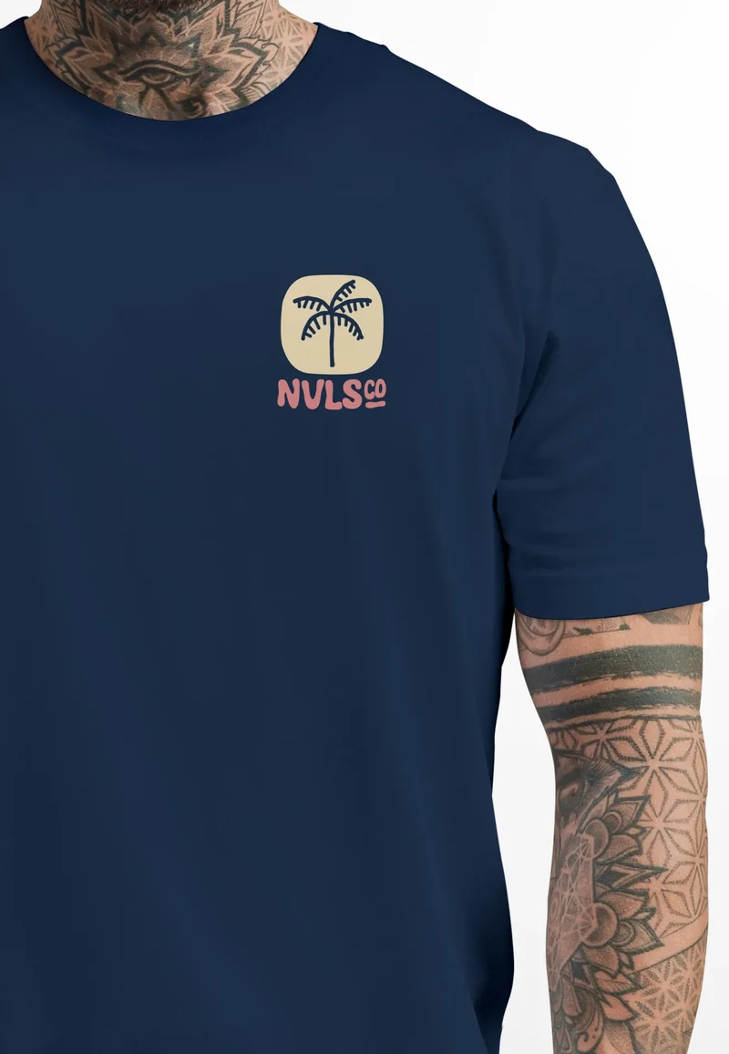 Herren T-Shirt Backprint Surfer Style mit Grafik Aufdruck Malibu Beach Sommer Sonne Fashion