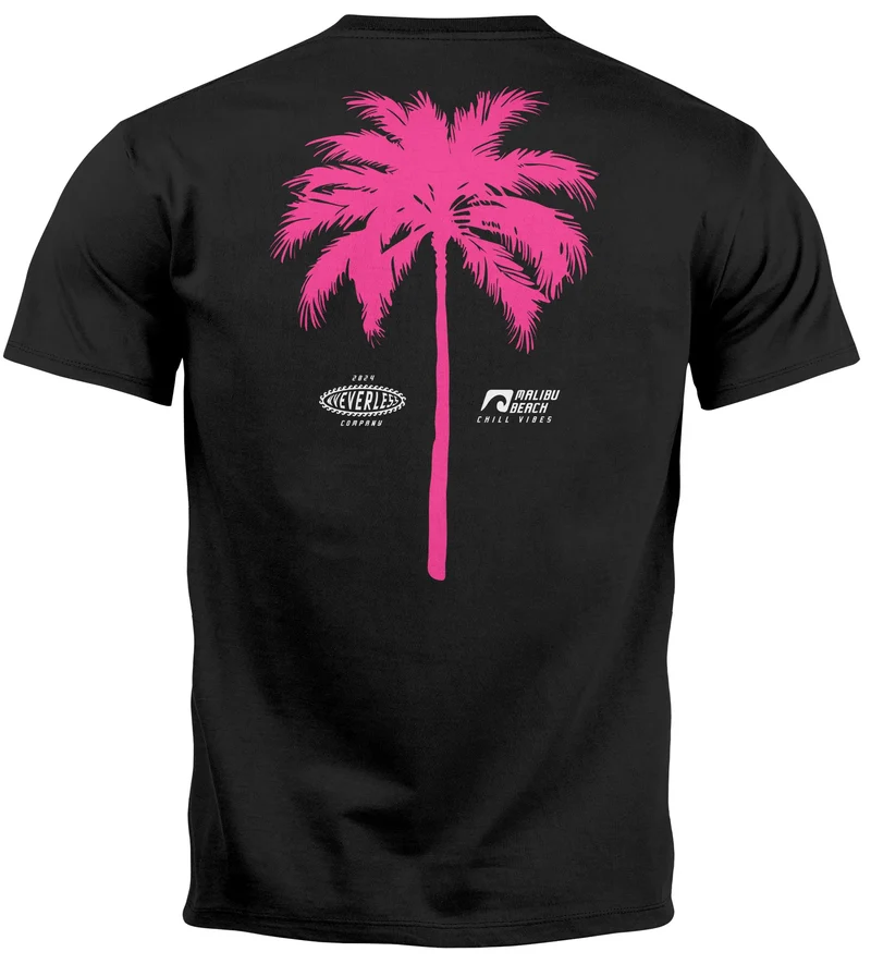 Herren T-Shirt mit Palmen-Print Baumwollstoff und Grafik Aufdruck Sommer Fashion Streetstyle
