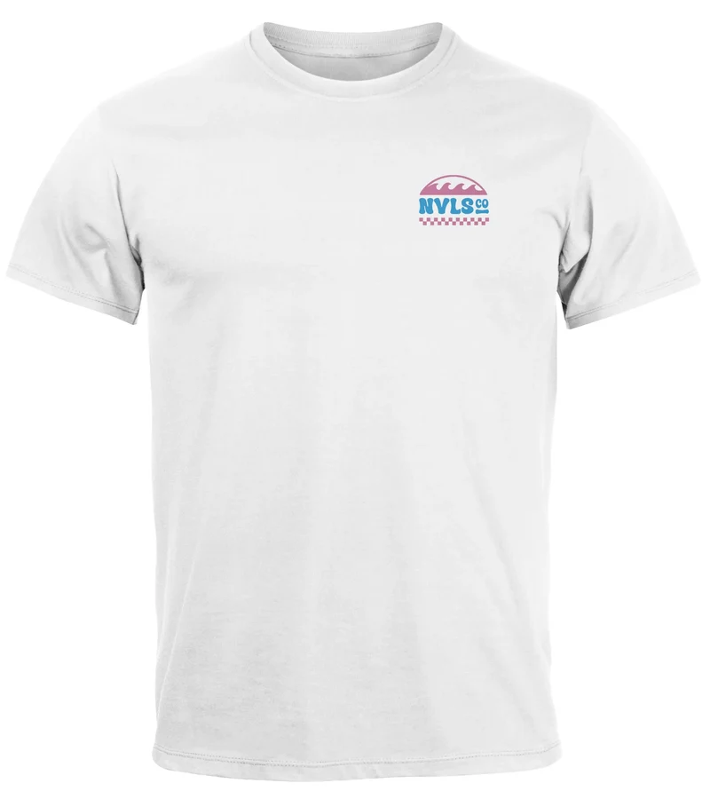 Herren T-Shirt Surfing Surfclub California Retro Motiv Backprint Sommer Streetstyle