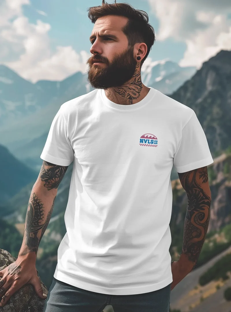 Herren T-Shirt Surfing Surfclub California Retro Motiv Backprint Sommer Streetstyle
