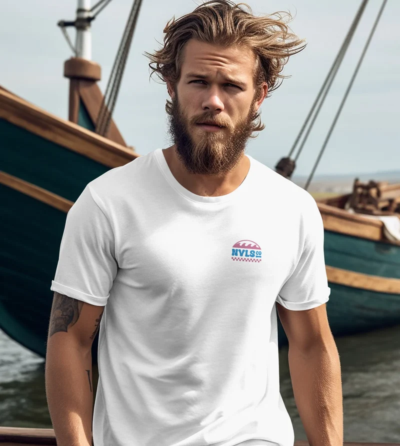 Herren T-Shirt Surfing Surfclub California Retro Motiv Backprint Sommer Streetstyle