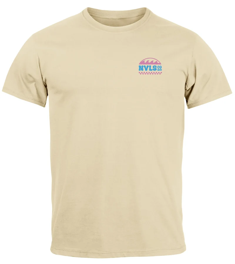 Herren T-Shirt Surfing Surfclub California Retro Motiv Backprint Sommer Streetstyle