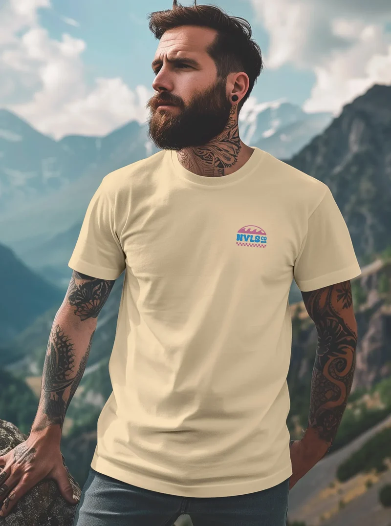 Herren T-Shirt Surfing Surfclub California Retro Motiv Backprint Sommer Streetstyle