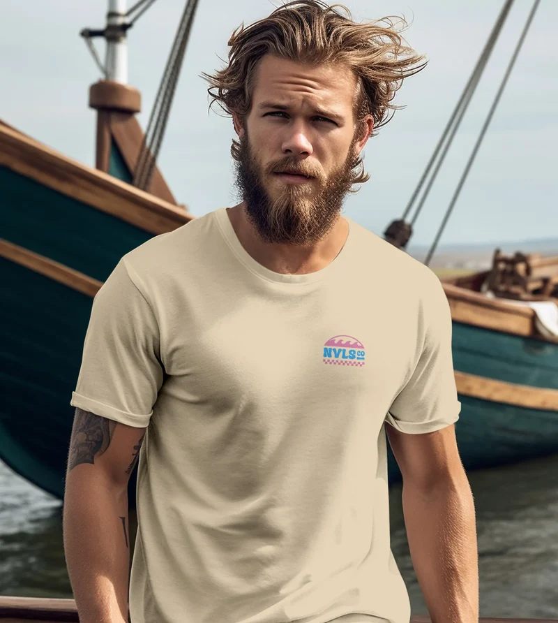 Herren T-Shirt Surfing Surfclub California Retro Motiv Backprint Sommer Streetstyle