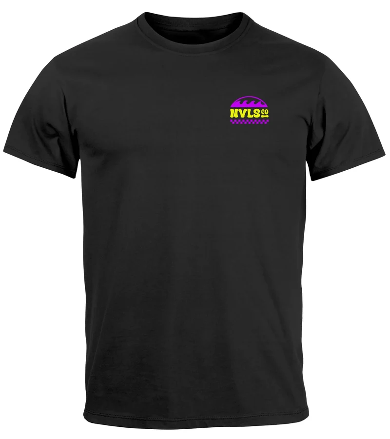 Herren T-Shirt Surfing Surfclub California Retro Motiv Backprint Sommer Streetstyle