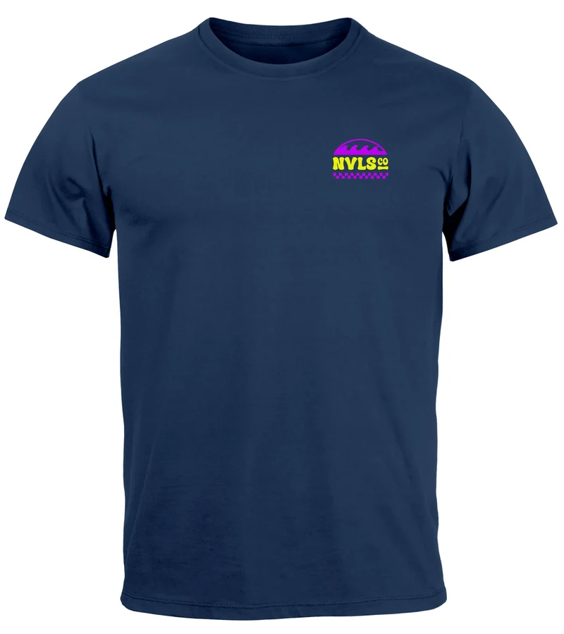 Herren T-Shirt Surfing Surfclub California Retro Motiv Backprint Sommer Streetstyle