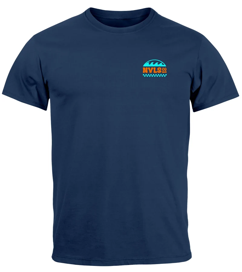 Herren T-Shirt Surfing Surfclub California Retro Motiv Backprint Sommer Streetstyle