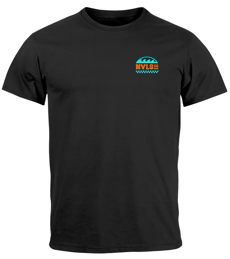 Herren T-Shirt Surfing Surfclub California Retro Motiv Backprint Sommer Streetstyle