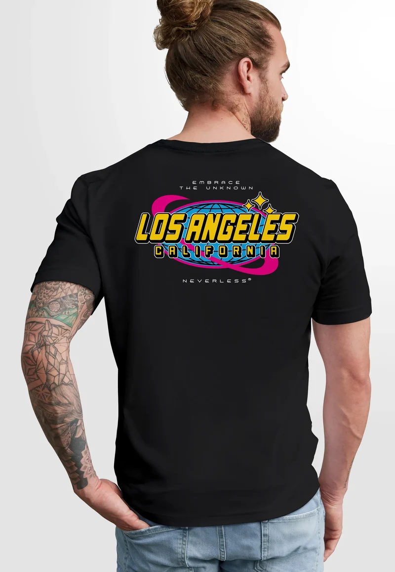 Herren T-Shirt Backprint Aufdruck Los Angeles California L.A. Printshirt USA Amerika Fashion Streetstyle