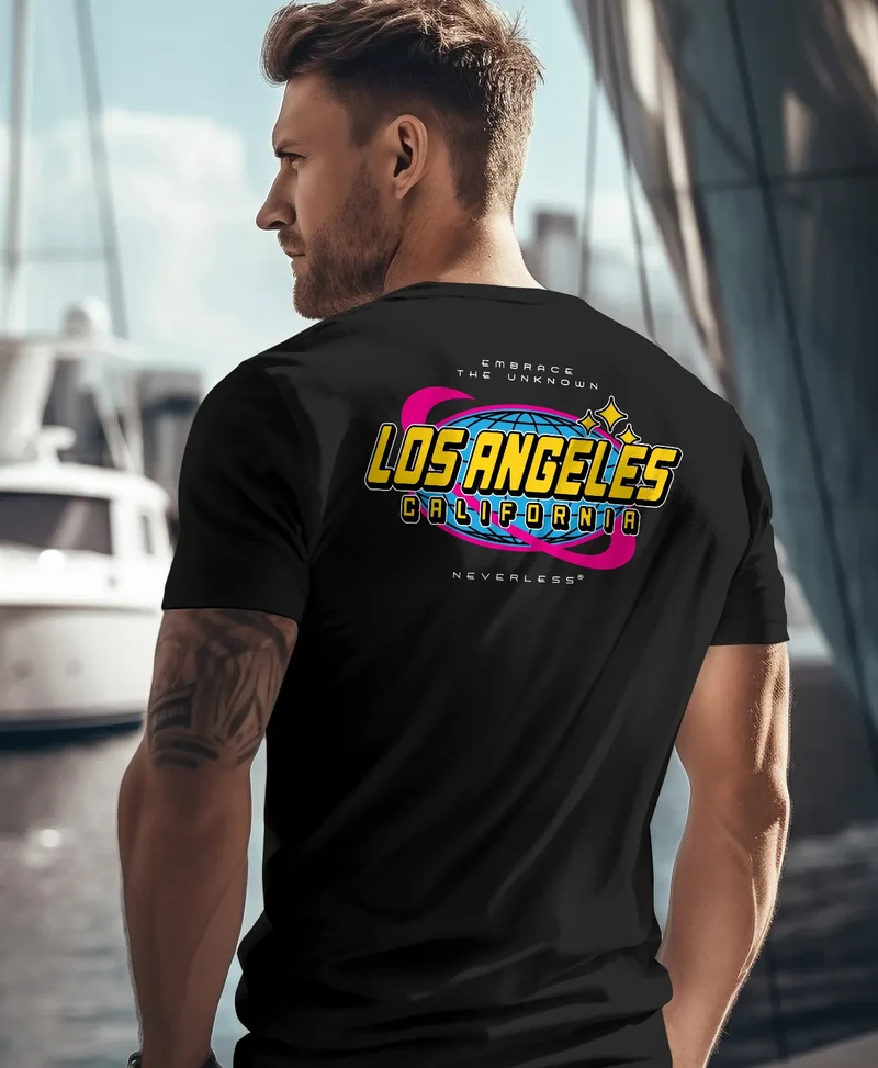 Herren T-Shirt Backprint Aufdruck Los Angeles California L.A. Printshirt USA Amerika Fashion Streetstyle