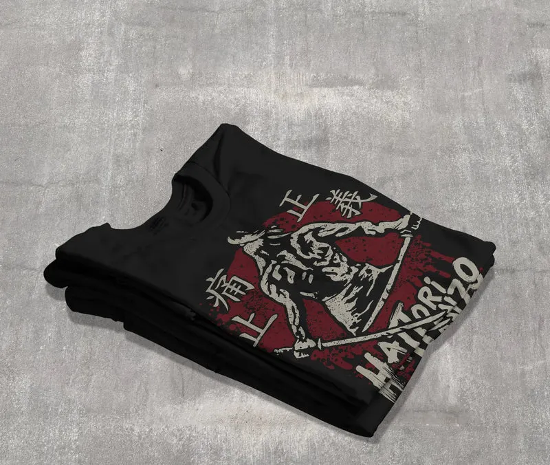 Herren T-Shirt Samurai japanische Schriftzeichen Schriftzug Hattori Hanzo Fashion Streetstyle