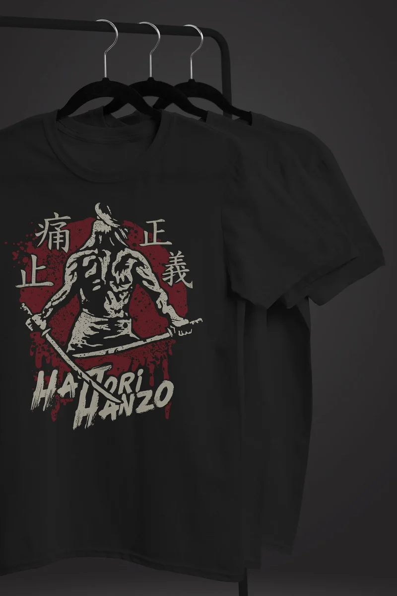 Herren T-Shirt Samurai japanische Schriftzeichen Schriftzug Hattori Hanzo Fashion Streetstyle
