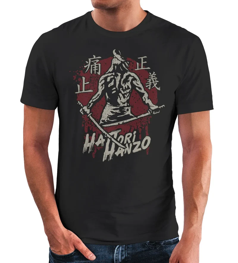 Herren T-Shirt Samurai japanische Schriftzeichen Schriftzug Hattori Hanzo Fashion Streetstyle