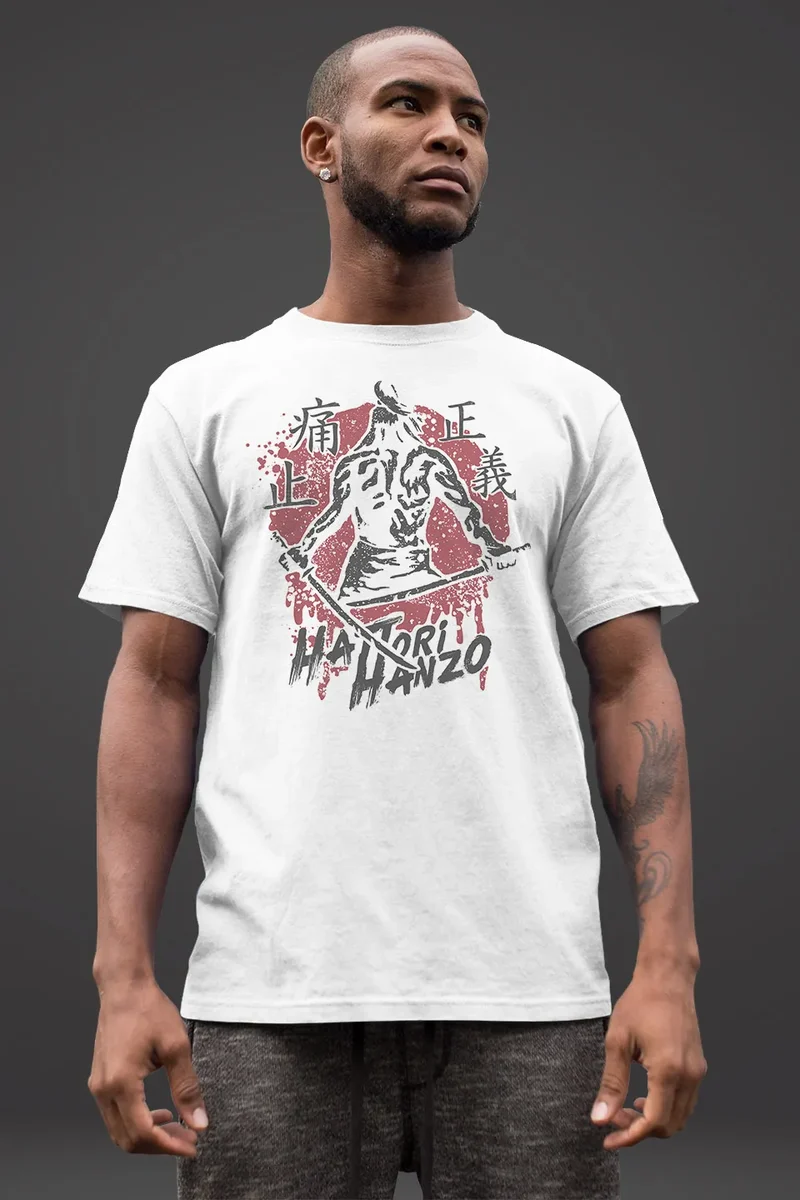 Herren T-Shirt Samurai japanische Schriftzeichen Schriftzug Hattori Hanzo Fashion Streetstyle