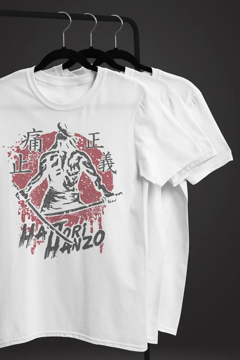 Herren T-Shirt Samurai japanische Schriftzeichen Schriftzug Hattori Hanzo Fashion Streetstyle