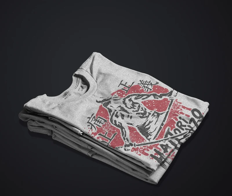 Herren T-Shirt Samurai japanische Schriftzeichen Schriftzug Hattori Hanzo Fashion Streetstyle