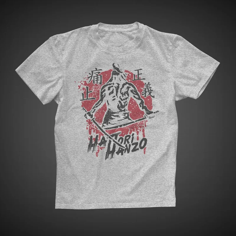 Herren T-Shirt Samurai japanische Schriftzeichen Schriftzug Hattori Hanzo Fashion Streetstyle