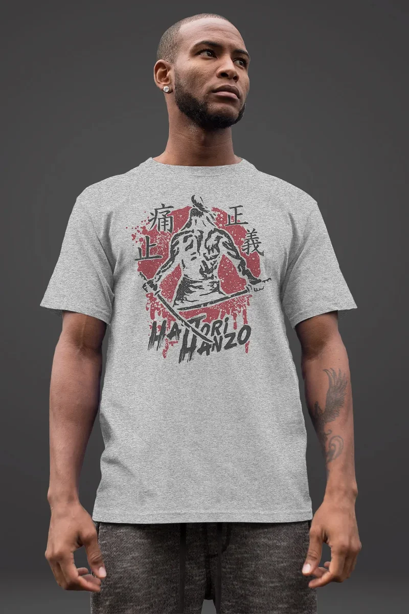 Herren T-Shirt Samurai japanische Schriftzeichen Schriftzug Hattori Hanzo Fashion Streetstyle