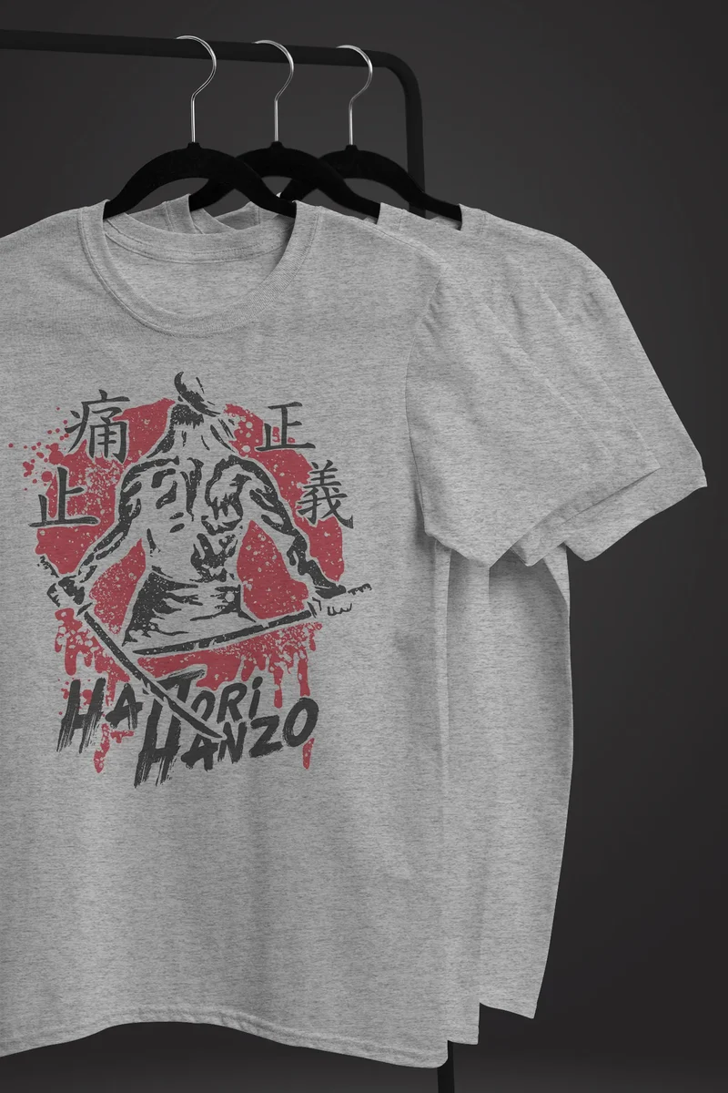 Herren T-Shirt Samurai japanische Schriftzeichen Schriftzug Hattori Hanzo Fashion Streetstyle