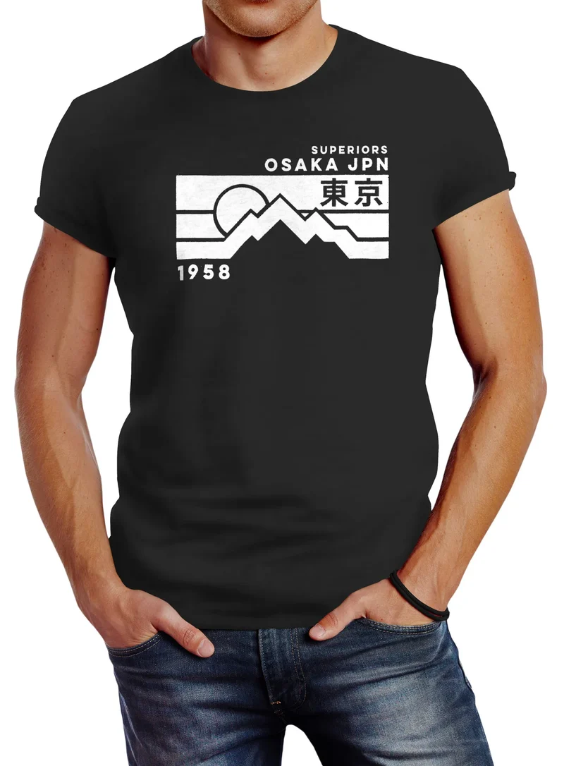 Herren T-Shirt Osaka Japan Superiors Mountain Retro Design Printshirt
