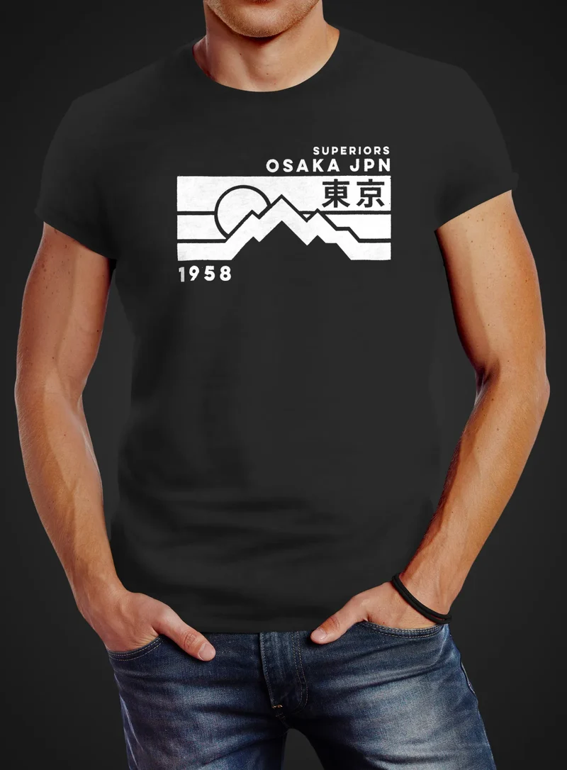 Herren T-Shirt Osaka Japan Superiors Mountain Retro Design Printshirt