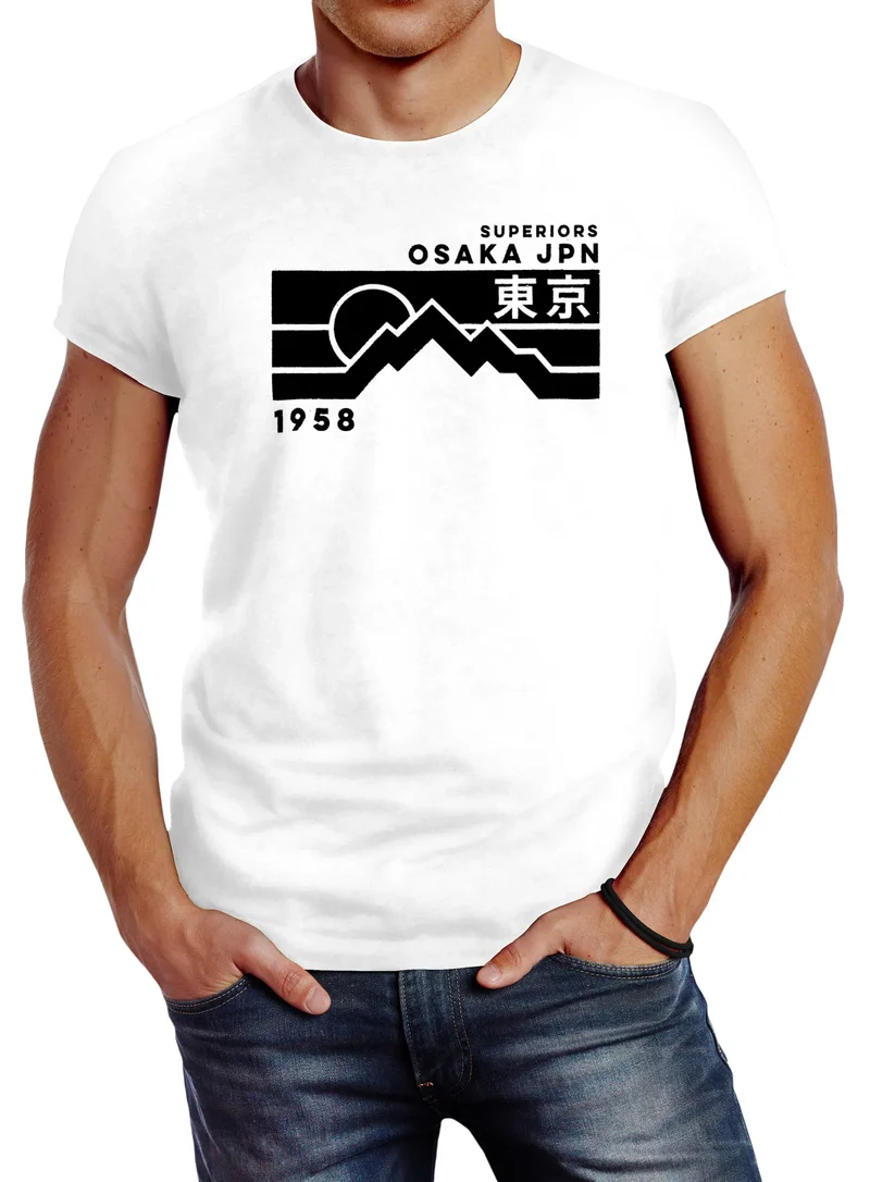 Herren T-Shirt Osaka Japan Superiors Mountain Retro Design Printshirt