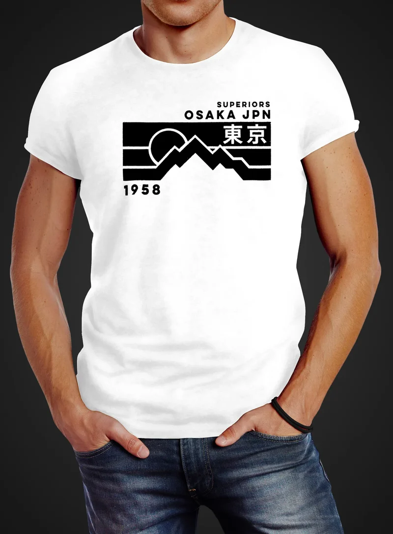 Herren T-Shirt Osaka Japan Superiors Mountain Retro Design Printshirt